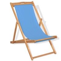 vidaXL Deck Chair Teak 221x413x378 Blue 43803