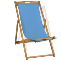 vidaXL Deck Chair Teak 221x413x378 Blue 43803