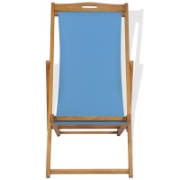 vidaXL Deck Chair Teak 221x413x378 Blue 43803