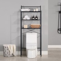 Mallboo Toilet Storage Rack With X-Shaped Bar, 3 -Tier Over-The-Toilet Bathroom Spacesaver - Easy To Assemble,9.45\ D X 25.59\