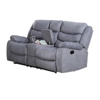 Fabric Upholstered Recliner Loveseat with Power Footrest, gray(D0102H76HY8)