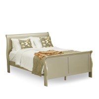 East West Furniture Louis Philippe 2 Piece Queen Size Bedroom Set in Metallic Gold Finish with Queen Bed Chest