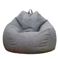 Waqia Stuffed Animal Storage Bean Bag Chair Cover (No Filler) - Stuffable Zipper Beanbag Cover-Cotton Linen Memory Foam Beanbag Replacement Cover For Adults And Kids Without Filling