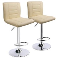 Leopard Bar Stools Set Of 2, Modern Adjustable Bar Stool With Back, Straight Line Swivel Barstool (Yellow)