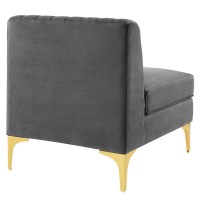 Triumph Channel Tufted Performance Velvet Armless Chair