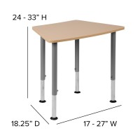 Hex Natural Collaborative Student Desk (Adjustable From 22.3