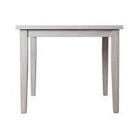 Benjara Square Dining Table With Barn Texture And Tapered Legs, Gray