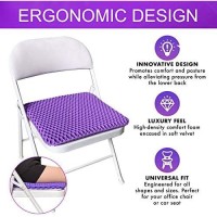 Gel Seat Cushion Pillow For Long Sitting - Office Chair Car Egg Seat Cushion With Non-Slip Cover For Back, Coccyx & Tailbone Pain Relief Pad - Pressure Reducing Honeycomb Designed For Comfort