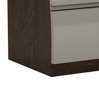 Benjara 18 Inches Dual Tone Wooden Nightstand With 2 Drawers, Gray And Brown