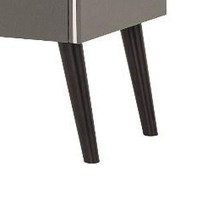 Benjara Curved Edge 1 Drawer Nightstand With Chrome Trim, Gray And Brown