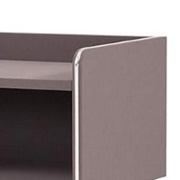 Benjara Raised Top Wooden Nightstand With 1 Open Compartment, Gray And Black
