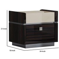 Benjara 2 Drawer Nightstand With Grain Details And Plinth Base, Beige And Brown