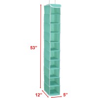 Simple Houseware 10 Shelves Hanging Shoes Organizer Holder For Closet W 10 Pockets Turquoise