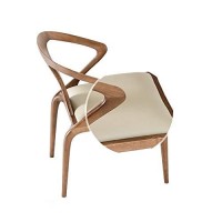 Benjara Leatherette Upholstered Dining Chair With Flexed Arms, Beige And Brown