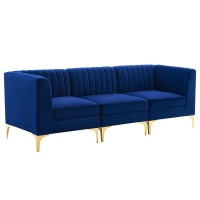 Triumph Channel Tufted Performance Velvet 3Seater Sofa