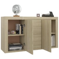 Vidaxl Sideboard Home Indoor Bedroom Living Room Office Storage Buffet Book Side Drawer Cabinet Cupboard Furniture Gray Engineered Wood