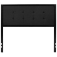 Bristol Metal Tufted Upholstered Full Size Headboard In Black Fabric