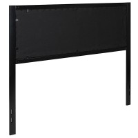 Melbourne Metal Upholstered Queen Size Headboard In Black Fabric