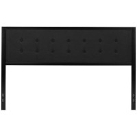 Bristol Metal Tufted Upholstered King Size Headboard In Black Fabric