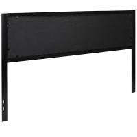 Melbourne Metal Upholstered King Size Headboard in Black Fabric