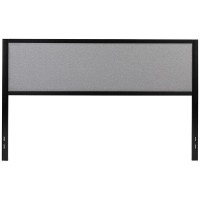 Melbourne Metal Upholstered King Size Headboard In Light Gray Fabric