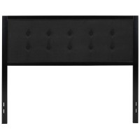 Bristol Metal Tufted Upholstered Queen Size Headboard In Black Fabric