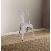 Homeroots Kitchen 17 X 20 X 33 Silver Metal Side Chair (Set-2)