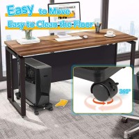 Retyion Mobile Cpu Stand Adjustable Computer Tower Stand With Locking Caster Wheels Under Home Office Desk (W: 9.06