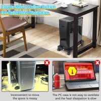 Retyion Mobile Cpu Stand Adjustable Computer Tower Stand With Locking Caster Wheels Under Home Office Desk (W: 9.06