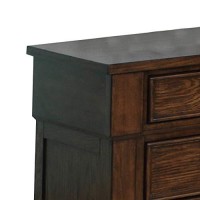 Benjara 3 Drawer Wooden Nightstand With Metal Bar Handle And Knobs, Brown