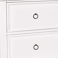 Benjara 2 Drawer Wooden Nightstand With Tapered Legs And Metal Rings, White