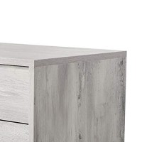 Benjara Contemporary 2 Drawer Nightstand With Angled Metal Legs, Gray