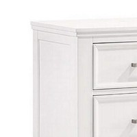 Benjara 2 Drawer Wooden Nightstand With Chamfered Legs And Molded Details, White