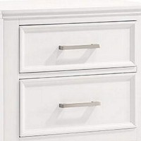 Benjara 2 Drawer Wooden Nightstand With Chamfered Legs And Molded Details, White