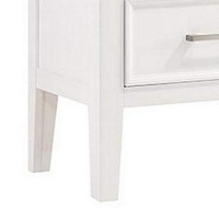 Benjara 2 Drawer Wooden Nightstand With Chamfered Legs And Molded Details, White