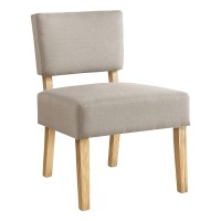Monarch Specialties Armless Upholstered Decorative for Living Room or Bedroom Solid Wood Legs Accent chair 31 H Taupe