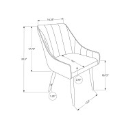 Monarch Specialties Set of 2 UpholsteredVertical Tufted with Armrest Dining Chairs 33 H Grey Chrome Legs