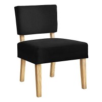 Monarch Specialties Armless Upholstered Decorative For Living Room Or Bedroom Solid Wood Legs Accent Chair, 31 H, Black