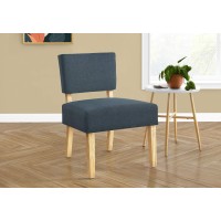 Monarch Specialties Armless Upholstered Decorative for Living Room or Bedroom Solid Wood Legs Accent Chair 31 H Blue