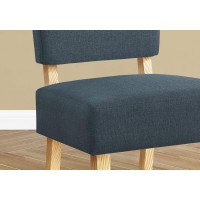 Monarch Specialties Armless Upholstered Decorative for Living Room or Bedroom Solid Wood Legs Accent Chair 31 H Blue