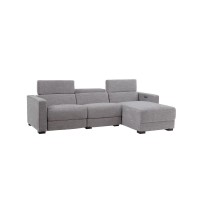 Zara Power Reclining Sectional - Light Gray