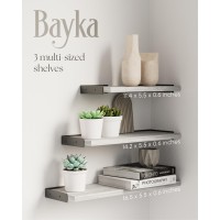 Bayka Wall Shelves For Bedroom Decor Floating Wall Shelves For Living Room Kitchen Storage Wall Mounted Rustic Wood Floating S