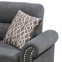 Benjara 2 Piece Contemporary Sectional Set With Tufted Back, Gray