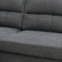 Benjara 2 Piece Contemporary Sectional Set With Tufted Back, Gray