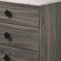 Benjara 4 Drawer Wooden Chest With Grains And Angled Legs, Gray