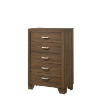 Acme Miquell Composite Wood 5-Drawer Bedroom Chest In Oak