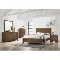 Acme Miquell Composite Wood 5-Drawer Bedroom Chest In Oak
