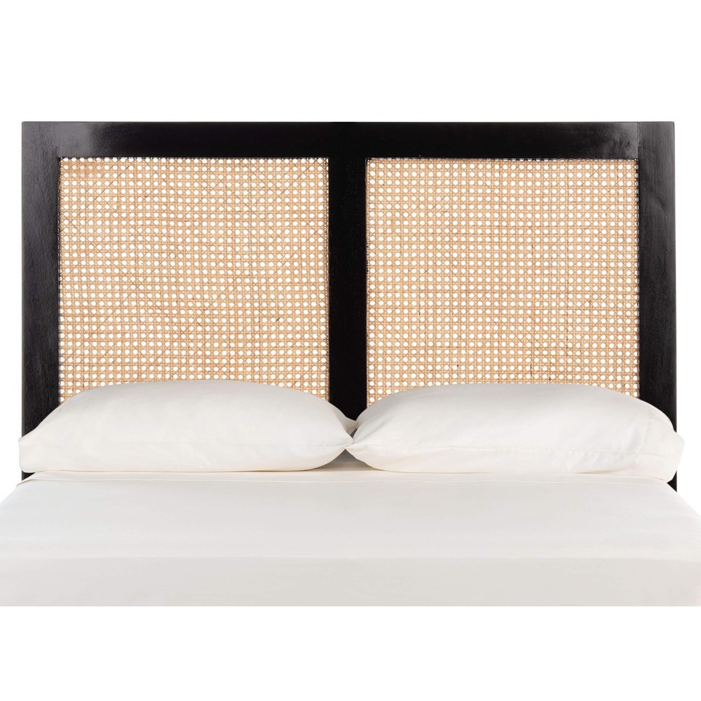 Safavieh Home Collection Vienna Cane Twin Headboard Platform, Black/Natural