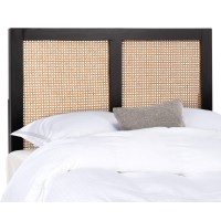 Safavieh Home Collection Vienna Cane Twin Headboard Platform, Black/Natural