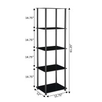 Convenience Concepts Designs2Go Classic Glass Shelves 1575 5Tier Glass Tower Room D